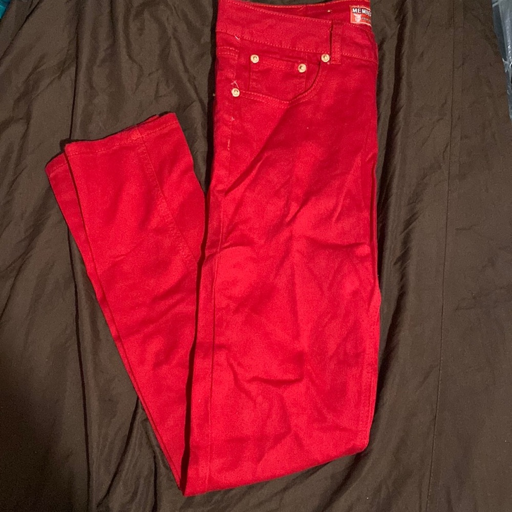 RED STRAIGHT LEG JEANS - MEMBER’S PROPERTY